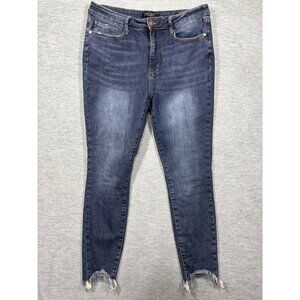Judy Blue Jeans‎ 15/32 Skinny Fit Distressed Hem Jeans Shark Bite
